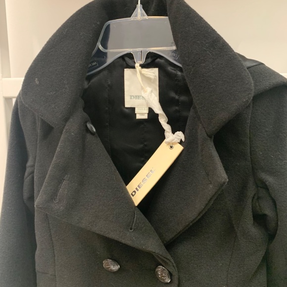 Diesel Girls trendy coat size 7 black - Picture 5 of 5